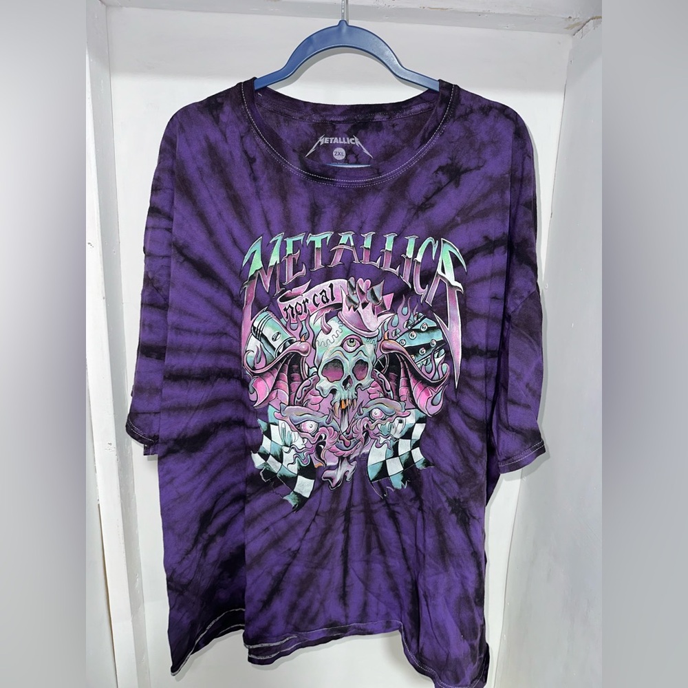METALLICA purple tie-dye shirt